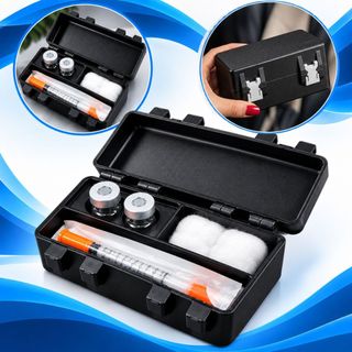 Organizador Porta Ampolas 10ml Estojo Compacto com Compartimentos Seguro Portátil para Transporte e Armazenamento