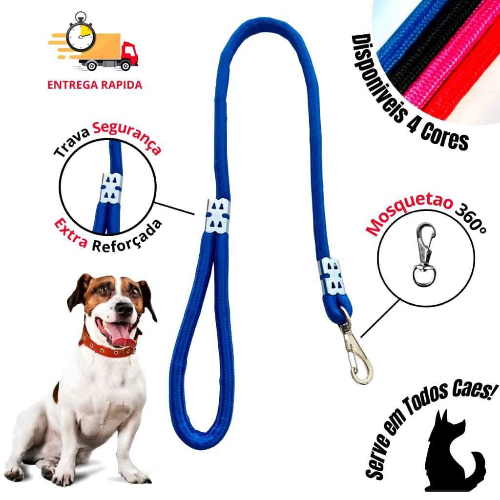 Guia de corda para cães | coleira para cachorro | guia de passeio para cachorro porte pequeno e medio
