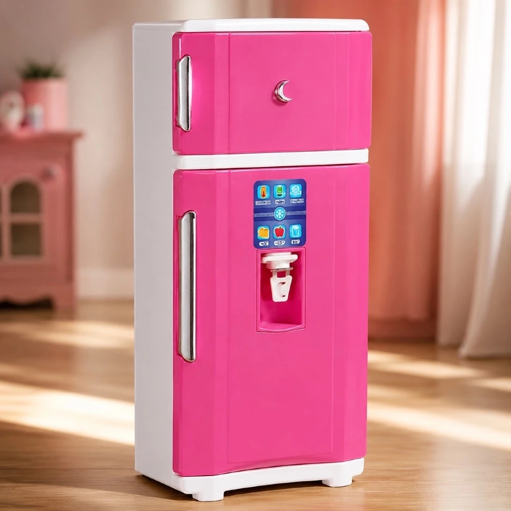 Geladeira Infantil Duplex Rosa Brinquedo Interativo Simulacao Cozinha Educativo Acessorios