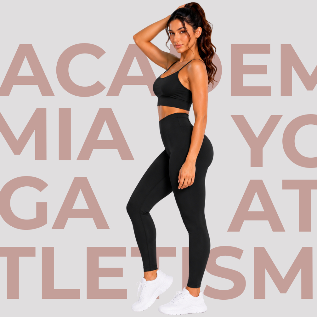 Conjunto Fitness Feminino Academia Legging Cintura Alta Modeladora + Top com Sustentação