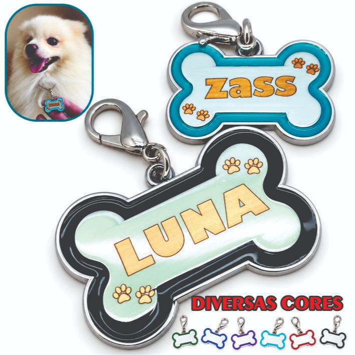 Plaquinha de Identificação Pet Placa de Identificação Pet Personalizada shih tzu acessorios