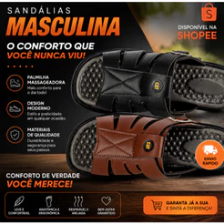 Sandálias Chinelo Franciscana Masculina Cat. Sola Borracha Palmilha Confort Esporão Promoção