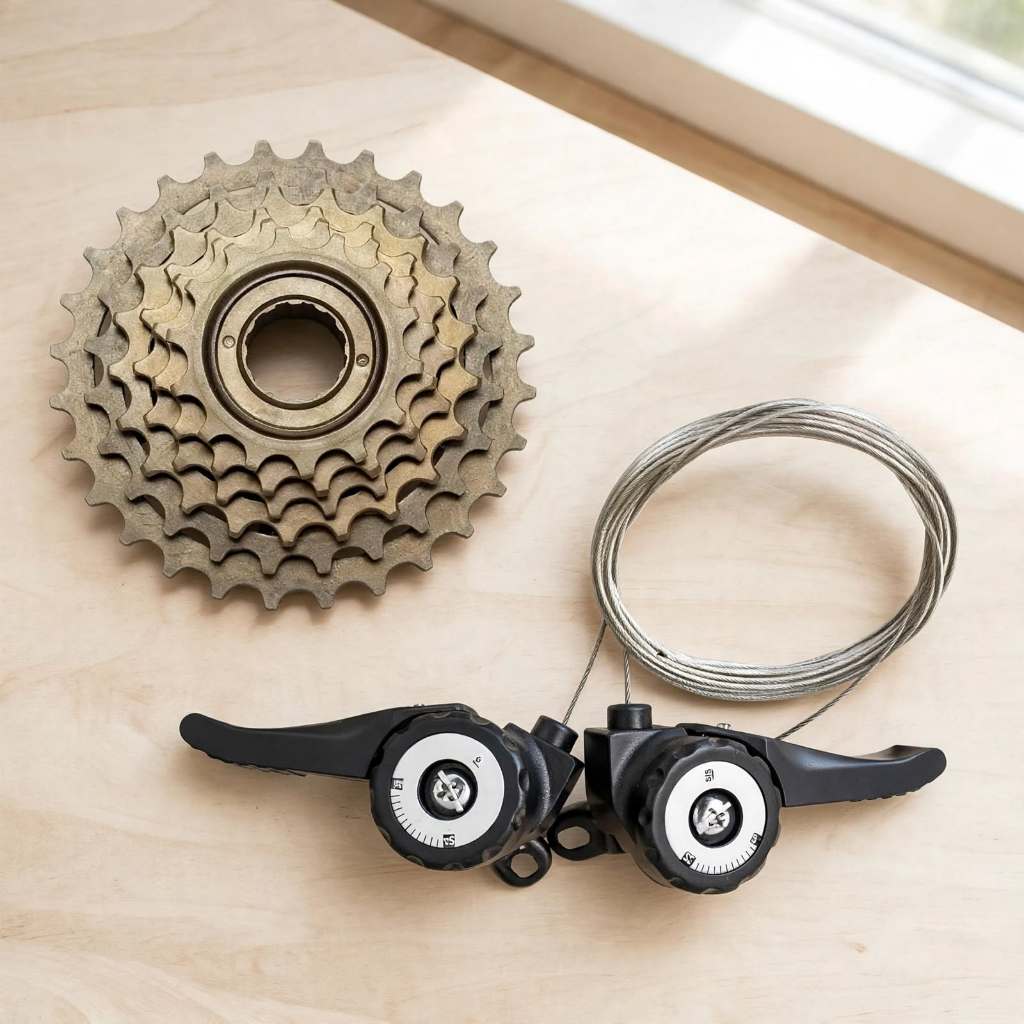 KIT ALAVANCA TROCADOR DE MARCHA YAMADA + CATRACA RODA LIVRE 6V