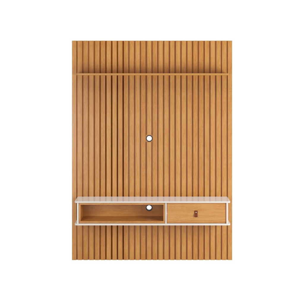 Painel Home Detroit Ripado TV 160x220cm Prateleira Nicho Gaveta Design Moderno Elegante - AV