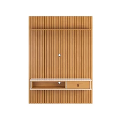 Painel Home Detroit Ripado TV 160x220cm Prateleira Nicho Gaveta Design Moderno Elegante - AV