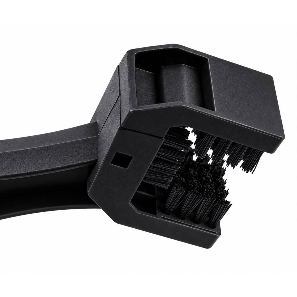 ESCOVA DUPLA LIMPEZA PARA CORRENTE TRANSMISSÃO MOTO BIKE UNIVERSAL — imagem 2 de 2