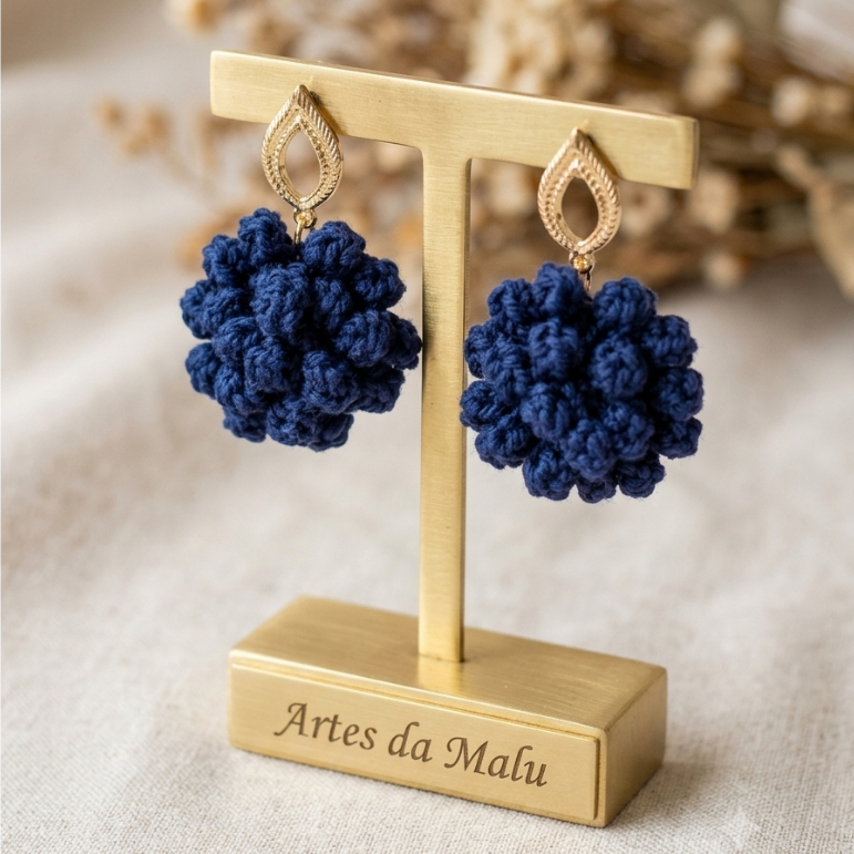 Brincos de crochê artesanais | Coleção de Luxo