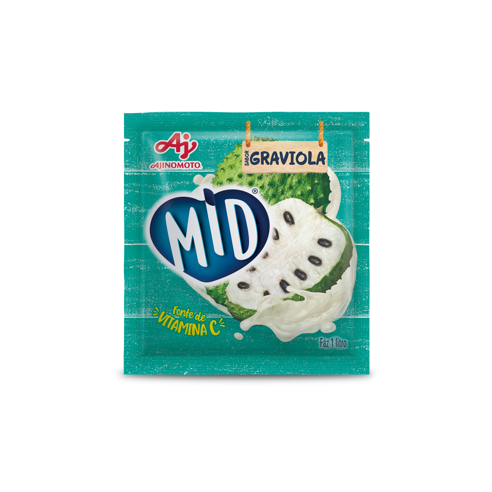 Kit Refresco em Pó MID® Sabor Graviola Com 5 Unidades de 20g