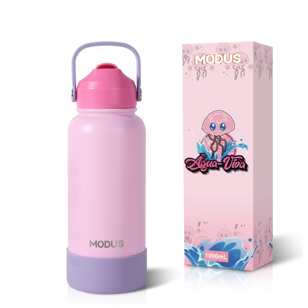 MODUS Garrafa Térmica 1000ml inox Quente e Frio Alça Com palhinha Alça Copo térmico premium