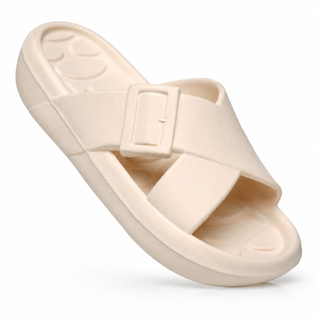 Chinelo Feminino Flip Fivela Plataforma 4cm Confortável Leve Casual Tiras Cruzadas