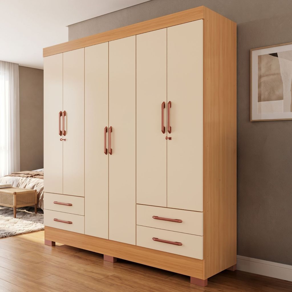 Guarda-Roupas Portofino 100% MDF 6 Portas 4 Gavetas