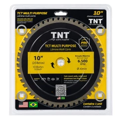 Lamina Serra Circular 254mm (10") X Furo de 30mm X 50 Dentes Multicorte Corta Tudo Aço, Alumínio