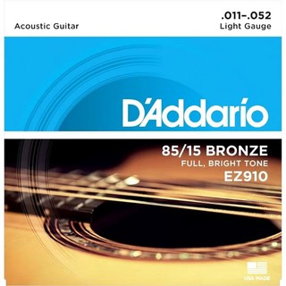 Encordamento para Violão Dadario EZ910 Cordas de violão 011 corda Bronze 85/15