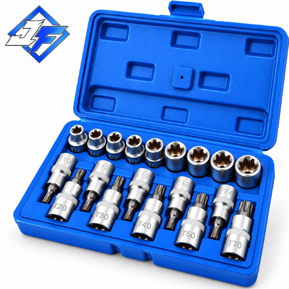 Kit Jogo Soquetes Torx Macho Femea Cr-v 1/2 19pcs Maleta