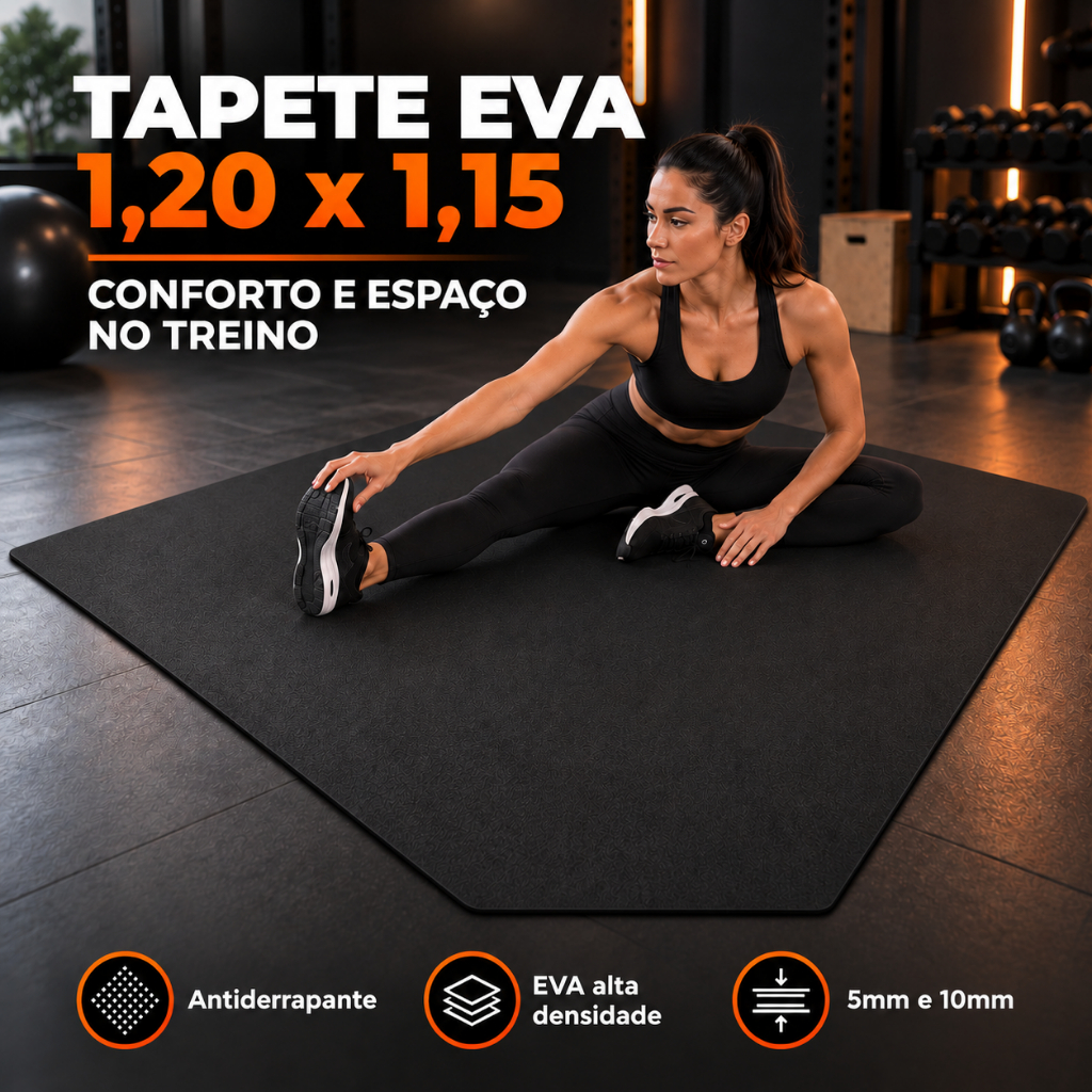 Tatame EVA 1,20x1,15 Tapete Antiderrapante Treino Funcional Fitness