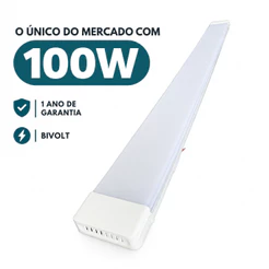 Luminárias 120cm Tubular Led Sobrepor 100w 6500K I 4000KI 3000K
