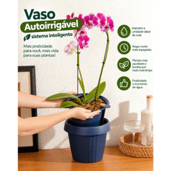 Vaso de flor 5,5 L Autoirrigável anti dengue Inteligente planta Premium