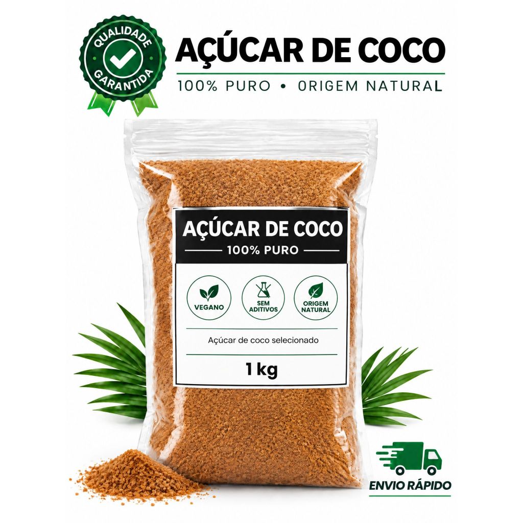 Açúcar De Coco 250g / 500g / 1kg 100% Natural Qualidade Premium