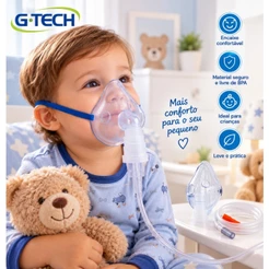 Máscara para Inalador e Nebulizador Infantil + Câmara Nebulização -G Tech