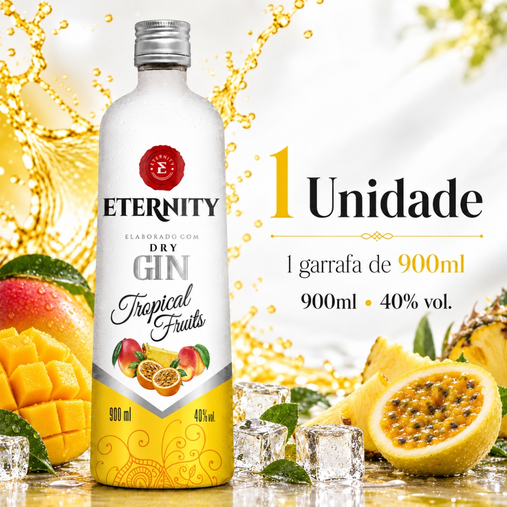 Kit Gin Eternity Tropical 900ml 40% Vol | 1, 2, 3 ou 4 Unidades