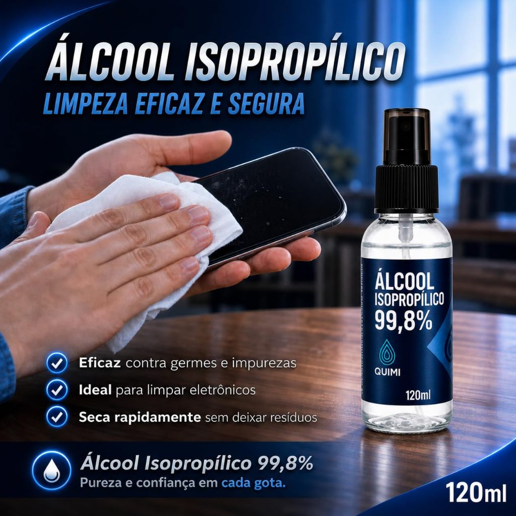 Álcool Isopropílico 99,8% 120ml Spray Limpeza Aparelhos Eletrônico