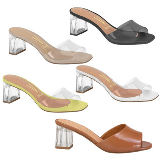 Tamanco Vizzano Salto Cristal Transparente Elegante