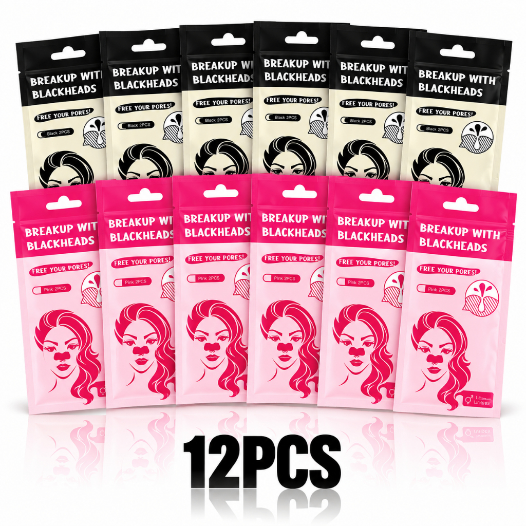 Kit24Unidades Tiras Nasais Removedoras de Cravos e Limpeza de Poros Cuidados Faciais