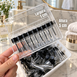 Kit 100 Frasco 4ml Flaconete Com Tampa Amostra de Perfume Oleo Provador Demonstrador Pet Fragância
