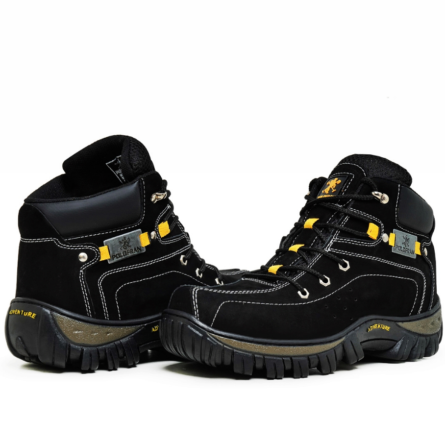 Bota Botina Masculina Adventure Polo Fran Marrom Coturno Couro Com Palmilha Confortável · foto 2