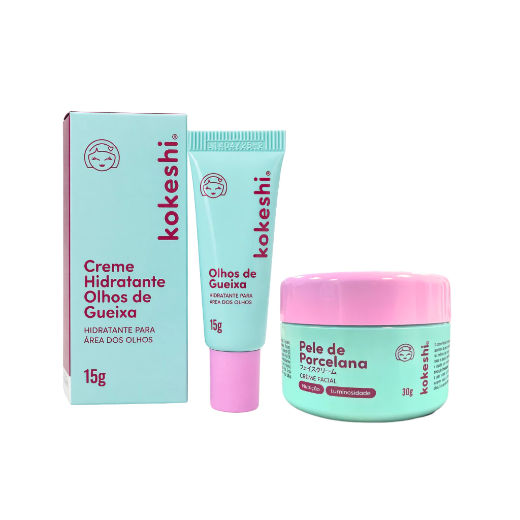 Kit Dupla Renovadores Faciais Kokeshi Pele Porcelana Olhos Gueixa