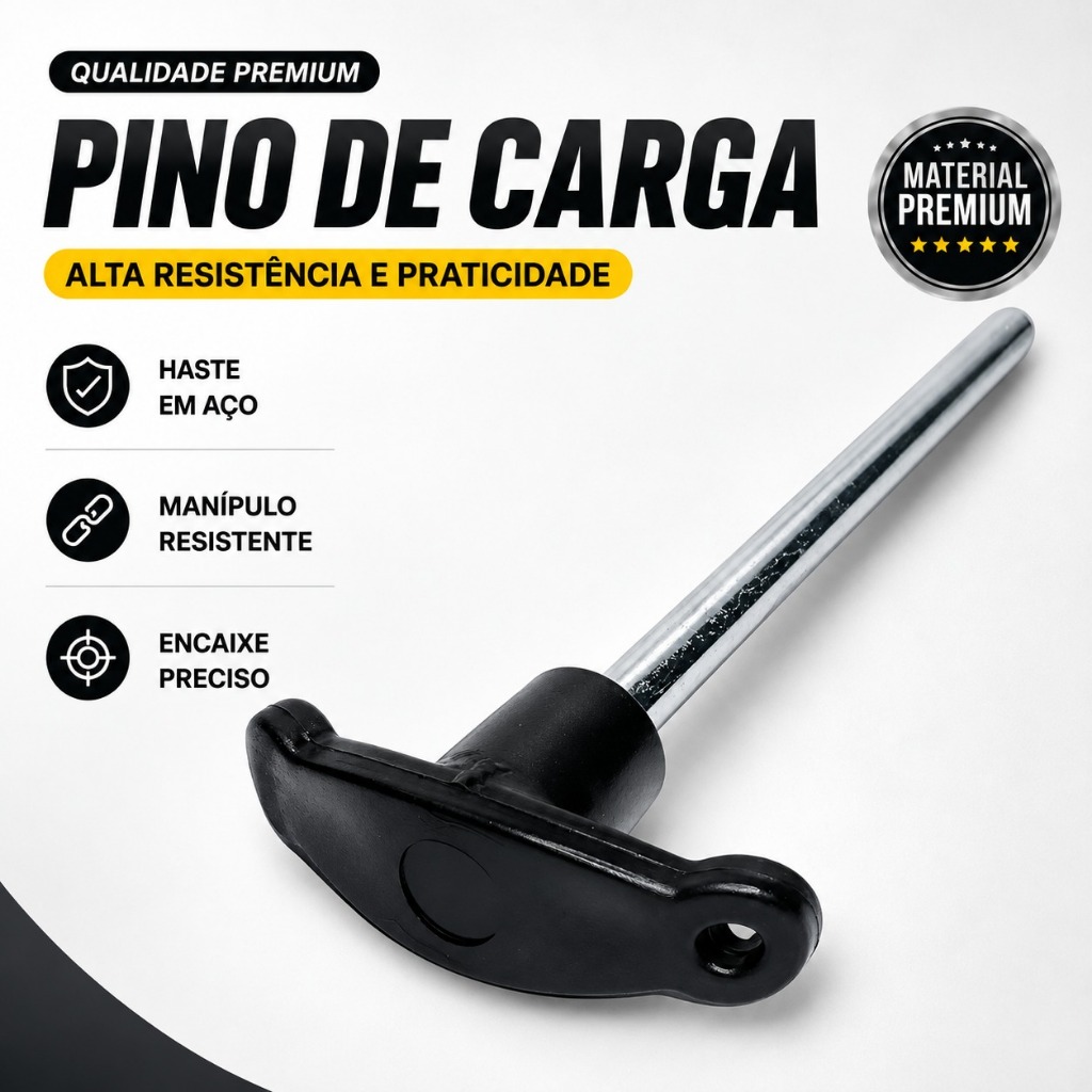 Pino De Carga Aço 5/16 X 130MM Preto Aparelhos Academia Musculação