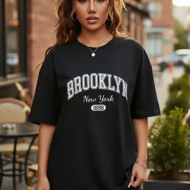 Camiseta Oversized Unissex 100% Algodão Estampada, Plus Size, Modelo Casual, Confortável e Respirável C4135