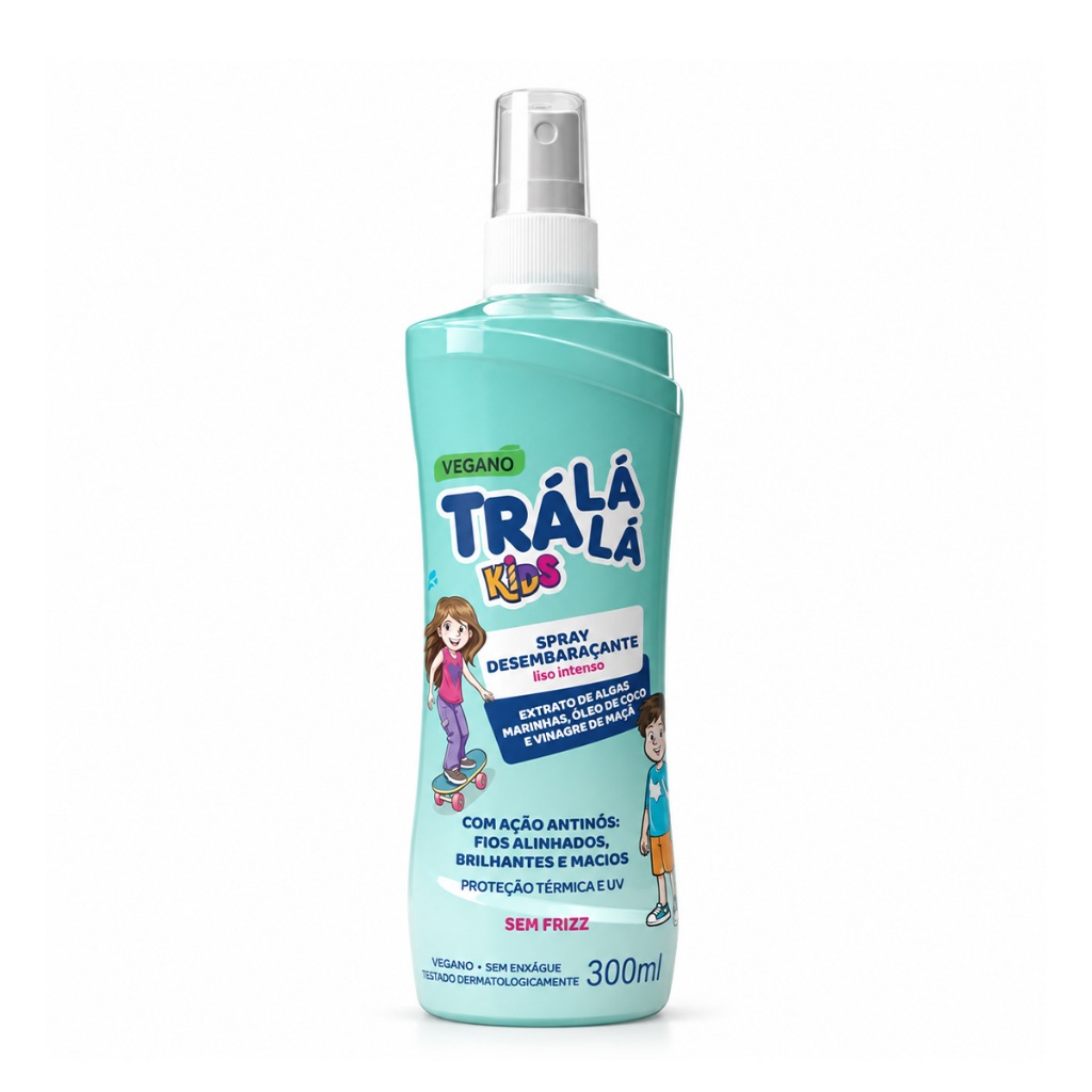 Spray Desembaraçante Liso Intenso Infantil 300ml Com Proteção Térmica Trá Lá Lá Kids