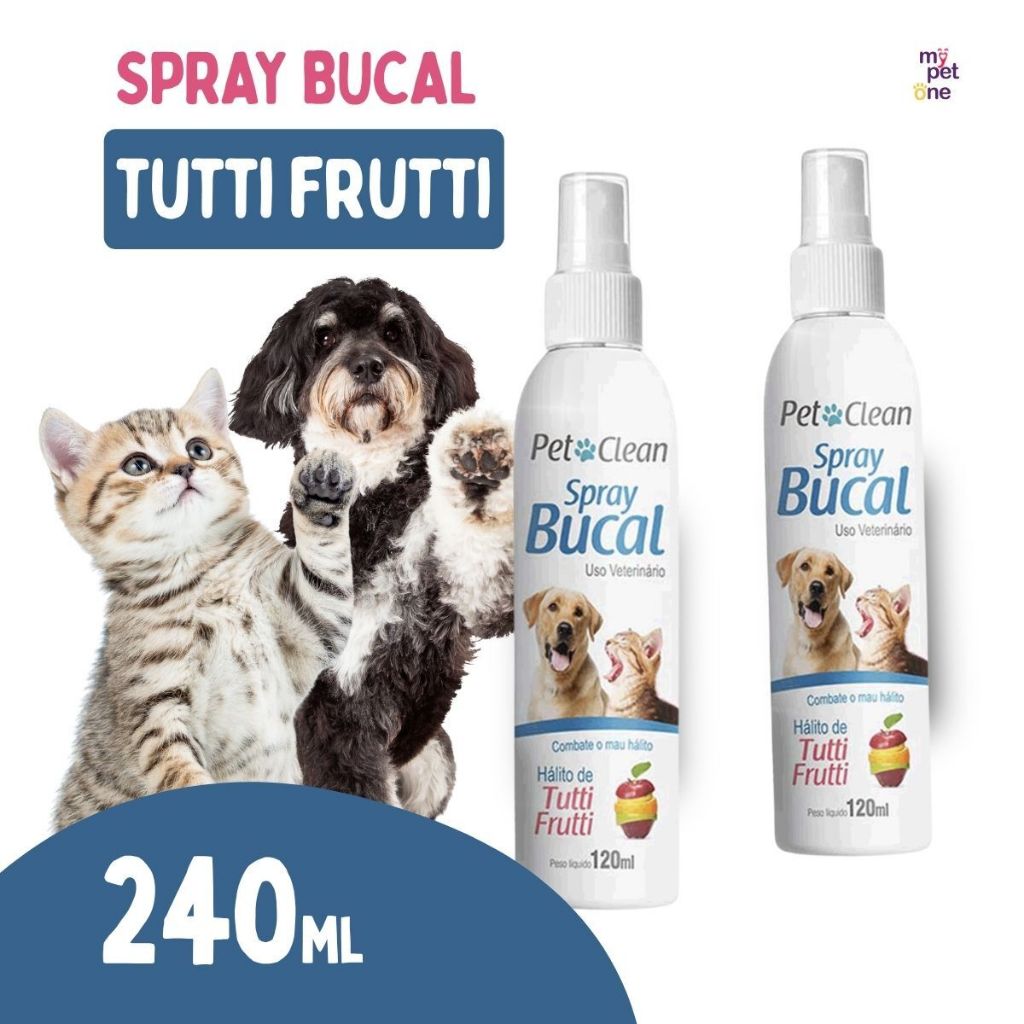 Kit 2 Spray Bucal Pet Clean Tutti-Frutti - 120ml
