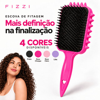 Escova de Fitagem FIZZI para Cabelos Cacheados Ondulados e Crespos Finalização e Definição