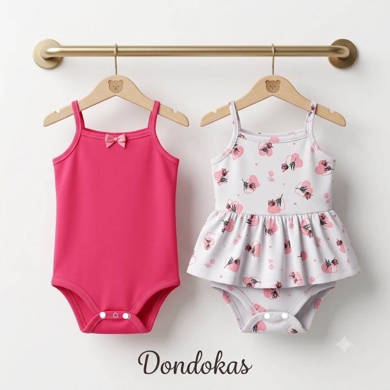 Kit 2 Body Bebe Bori Saia + Bore Alcinha 100% Algodão Roupa de Bebe