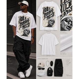 Camiseta Oversize Masculina Rap Streetwear Estampada Hip Hop Moda Urbana Unissex