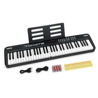 Teclado Musical Dobrável 61 Teclas Piano Digital Portátil Preto
