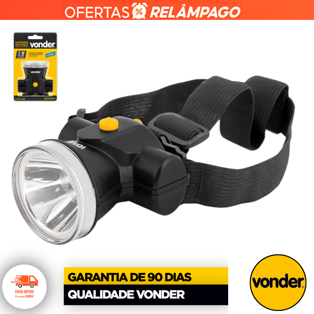 Lanterna De Cabeça Recarregável LCV150 Vonder Resistente Original Profissional Qualidade Premium