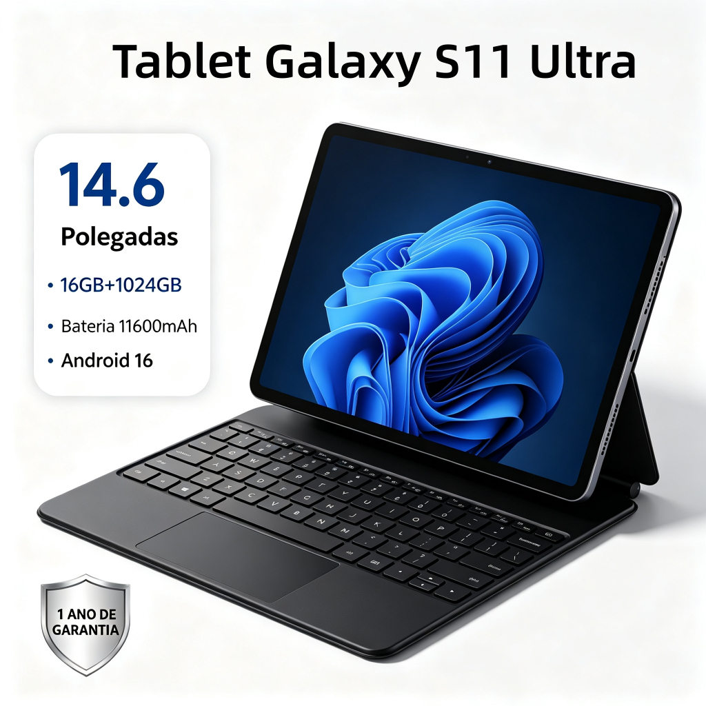 【Teclado e mouse gratuitos】Tablet Galaxy S11 Ultra Gemini AI com tela 4K que protege os olhos – Tablet 2 em 1