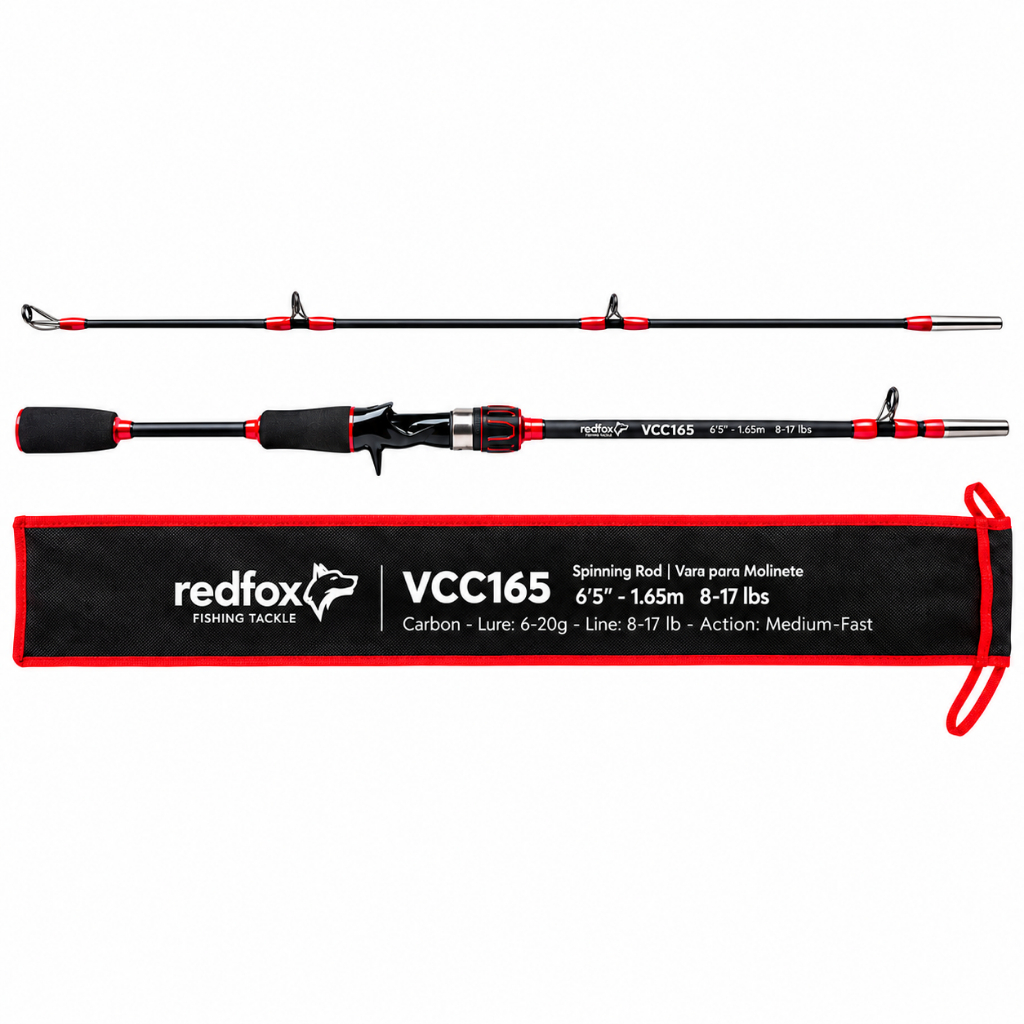 VARA REDFOX  100% MACIÇA 2 PARTES 8 a 17 lb (CARRETILHA OU MOLINETE ) (1,50 OU 1,65M OU 1,80M)