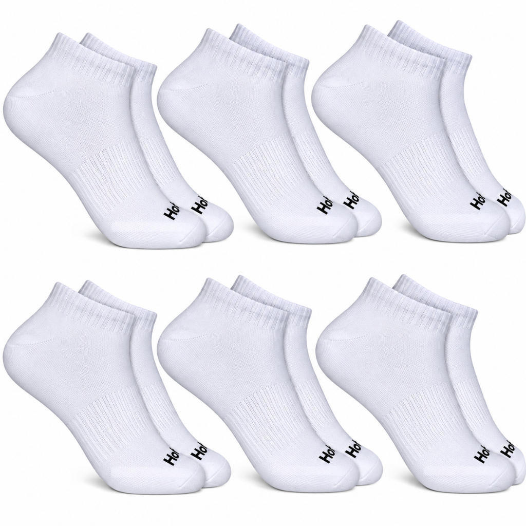 Kit 6 Pares Meias Hoahi Cano Curto Baixo Soquete Algodão Confortável Respirável Casual Esportiva