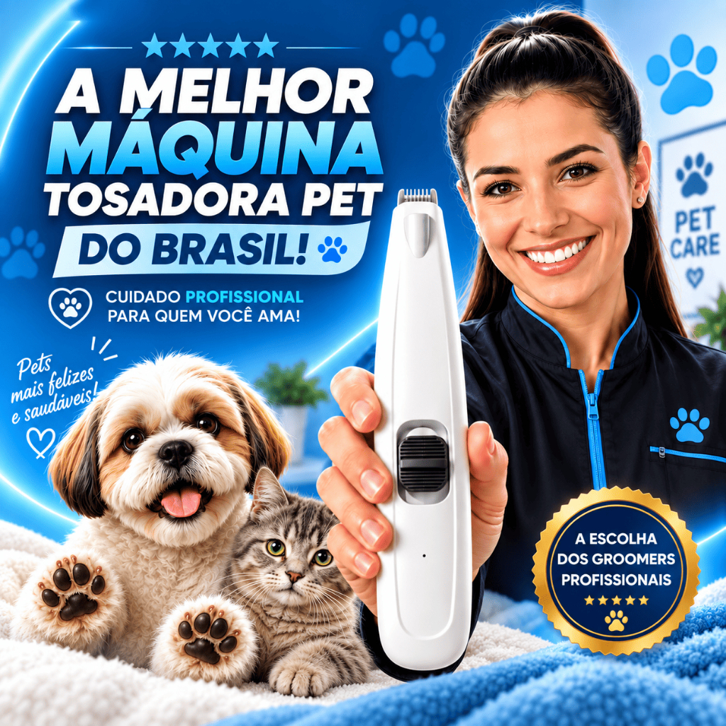 Kit Maquina Tosador + Acabamento Pet Cachorros Caes E Gatos
