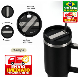 Tampa Antivazamento para Copo Térmico 1200ml Preto