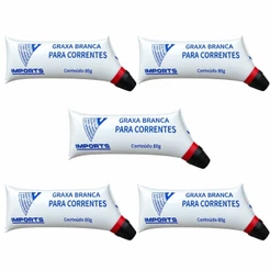 Kit Com 5x Graxa Lubrificante Para Corrente De Transmissão Branca