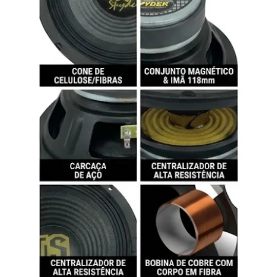 Woofer Spyder Trio Ts200 8 Polegadas 4ohms Lançamento Original — imagem 2 de 2