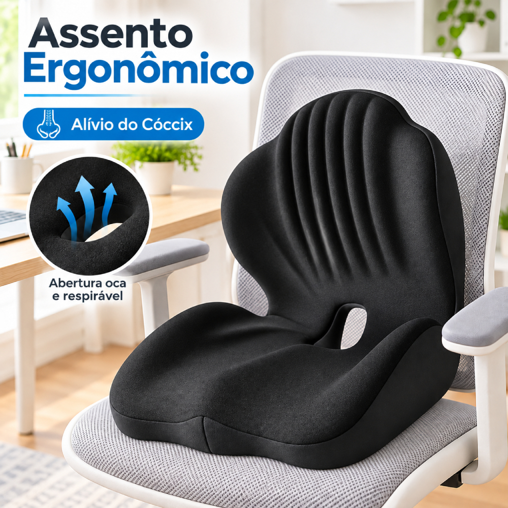 Almofada Ergonomica S Suporte Lombar Corrige Postura Conforto com suporte para costas
