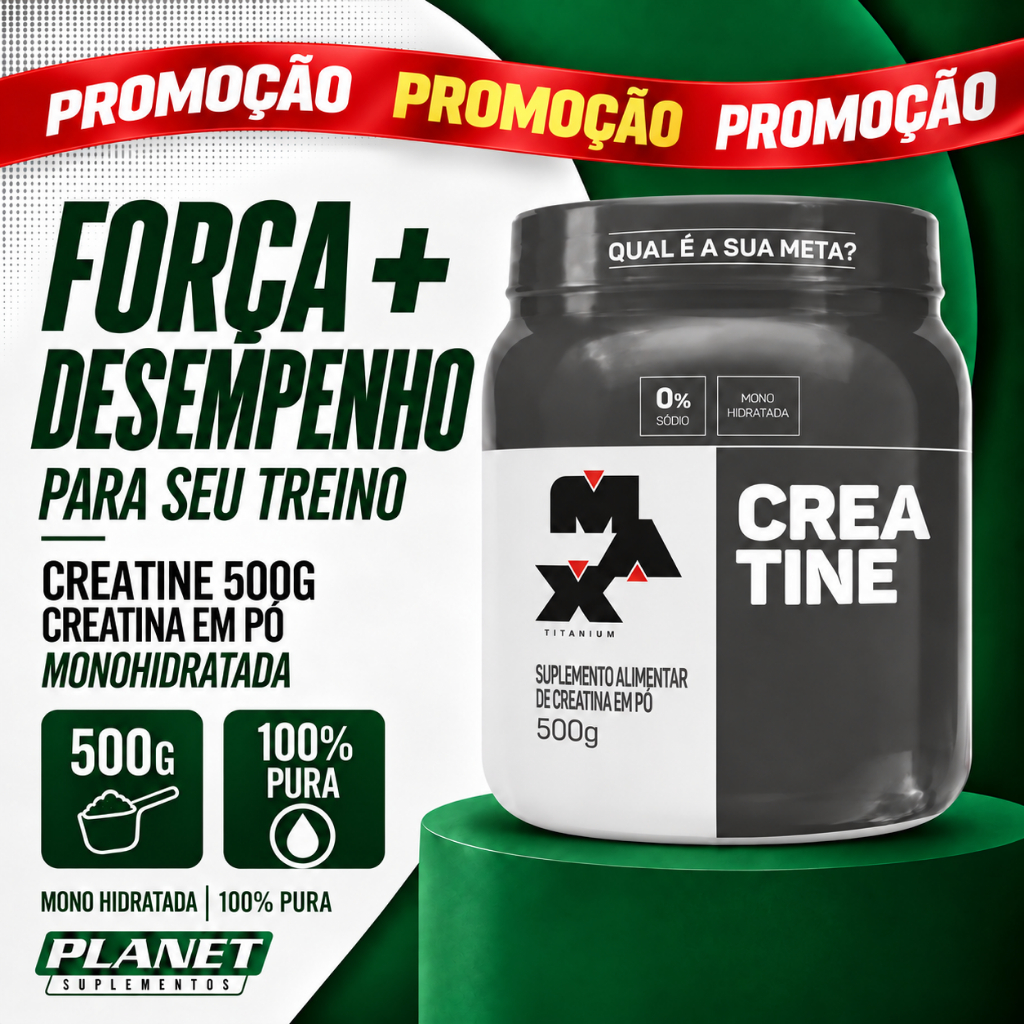Creatina 500g 100% Pura Monohidratada