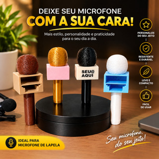 Mini Microfone Adaptador para Microfone de Lapela hollyand  Suporte para Gravação personalizavel