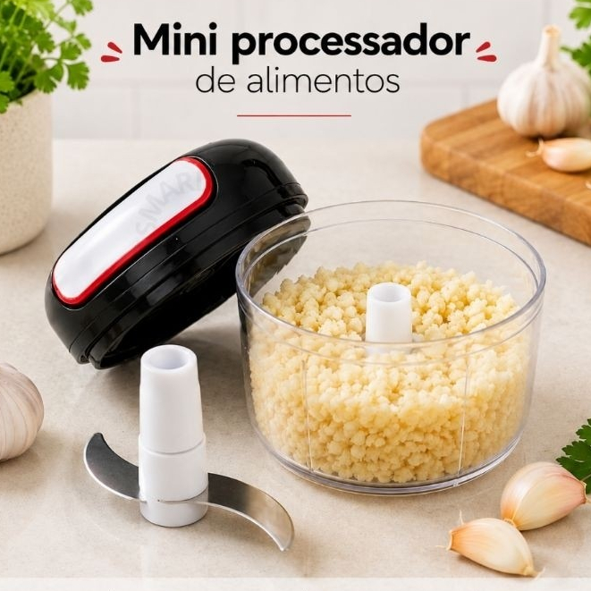 Processador Manual de Alimentos 170ml Triturador de Alho Cebola Legumes Temperos Cozinha